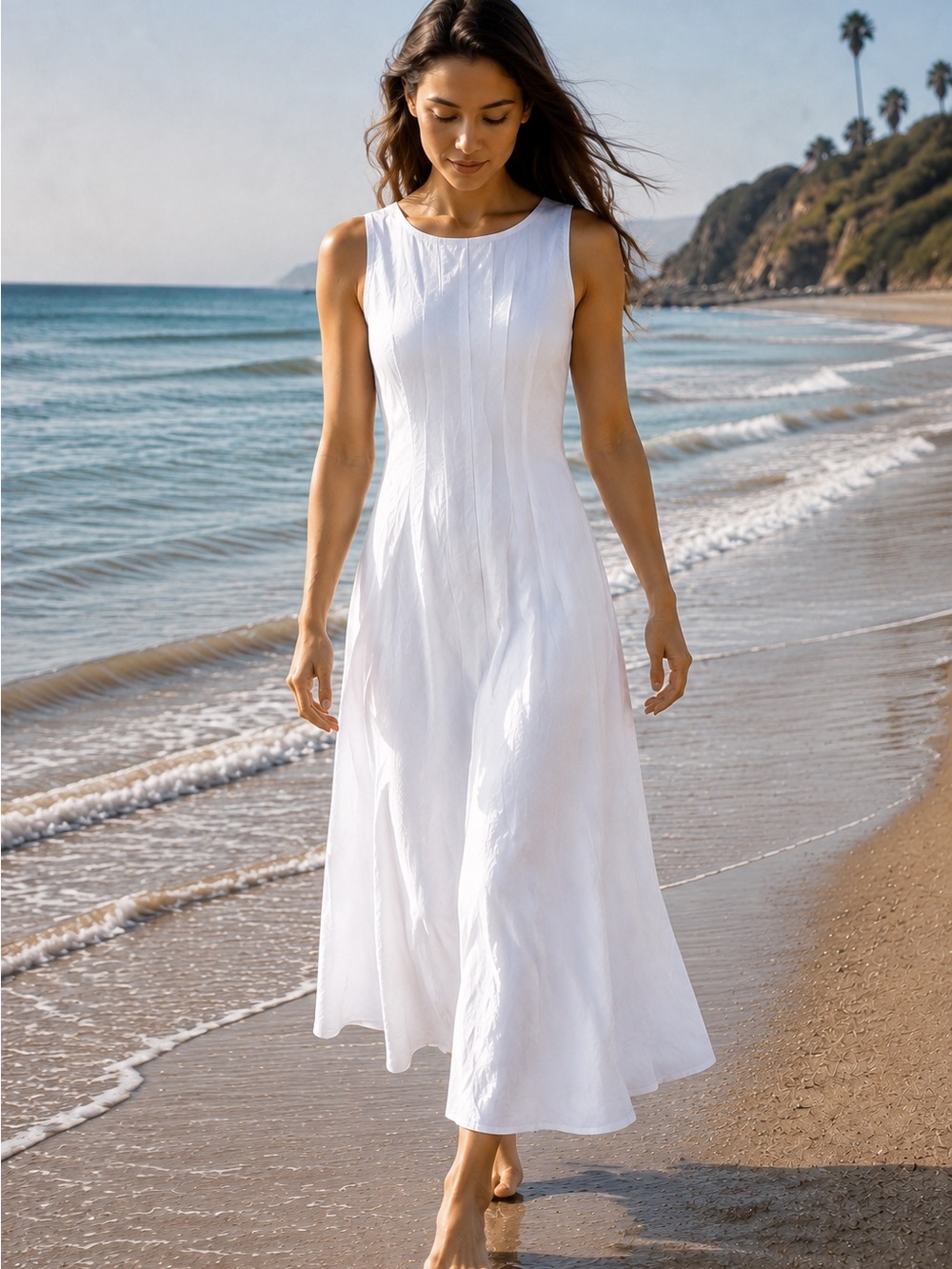 1.STATE Ultra White Pintuck V-Back Maxi Dress Size 2 NWT